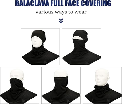 Miniatura 4 de SATINIOR 3 Piece Balaclava Face Cover Sun Protection Neck Cover Summer Balaclava Motorcycle Face Mask for Men Women