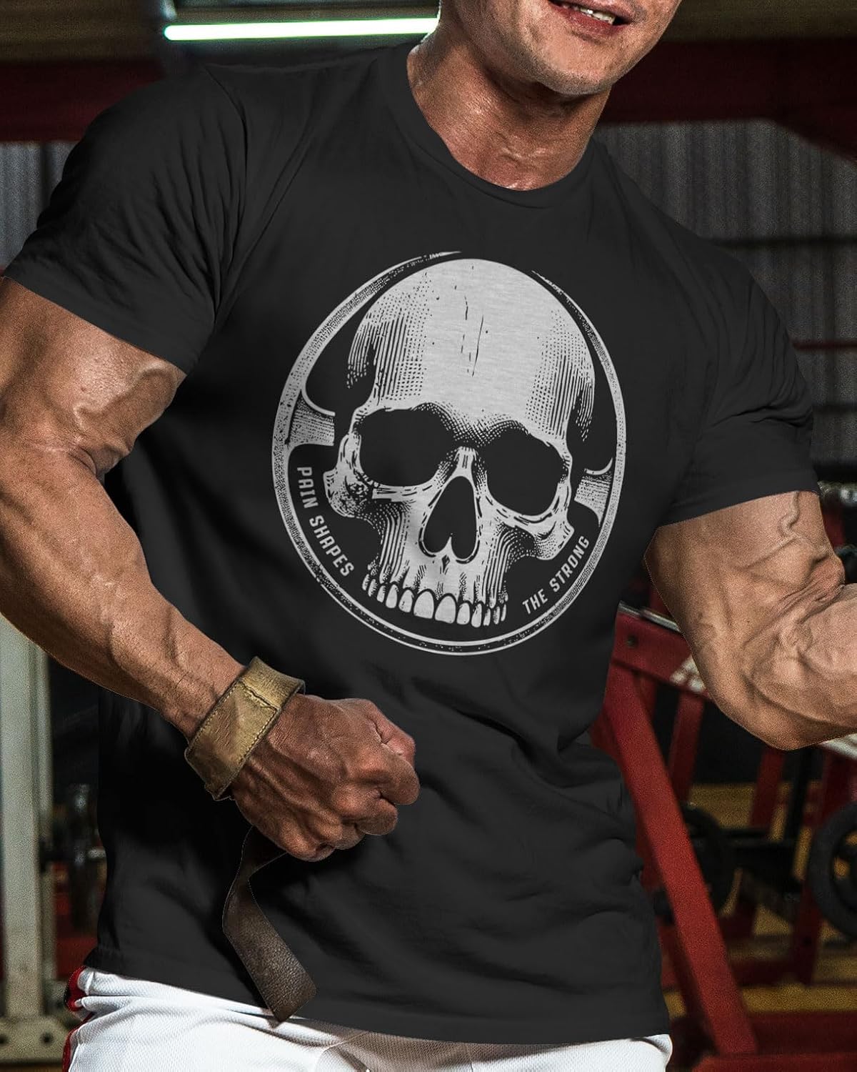 Pain Shapes Bodybuilding Workout T-Shirt Short Sleeve Athletic Gym Shirts Men