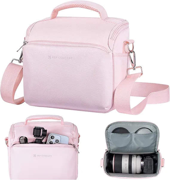 K&F Concept Camera Sling Bag Small Crossbody Camera Case DSLR/SLR/Cute Compact Shoulder Photography Bags for Photographers
