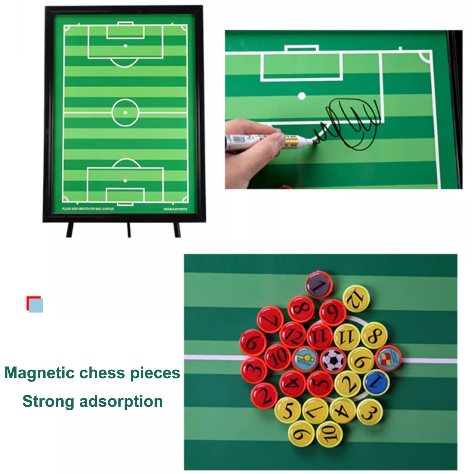 Carpeta Táctica de Entrenamiento Entrenador Magnéticas Coachboard, Pizarra de Fútbol para Entrenadores, Tablero de Entrenamiento de Fútbol Magnético, ​​Herramienta de Entrenamiento