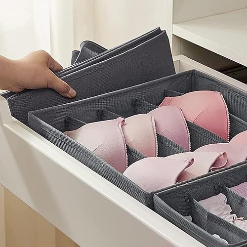 Miniatura 5 de 4pcs Foldable Fabric Underwear Drawer Organizers Closet Storage Dividers for Socks Bras Briefs Wear-resistant Foldable Organizers for Closet Drawer