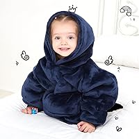 Vista 4 de KFUBUO - Manta con capucha portátil para niños pequeños, de Sherpa, con bolsillo, sudadera para niños de 2 a 6 años, sudaderas lindas, regalos