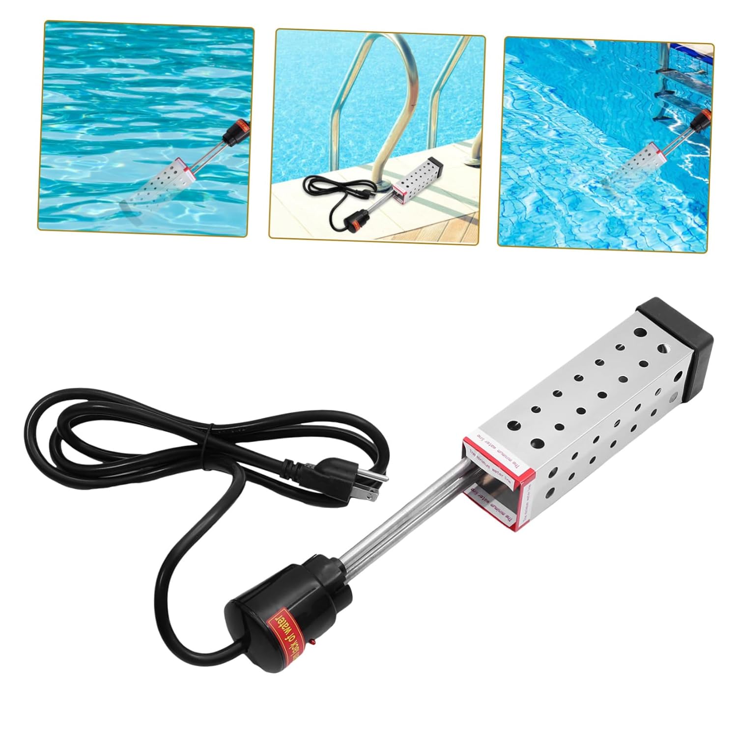 1500w Durable Pool Heater with Shell Efficient Water Warmer for Swimming Pools Easy to Use Portable Immersion Heater for Travel and Outdoor Use