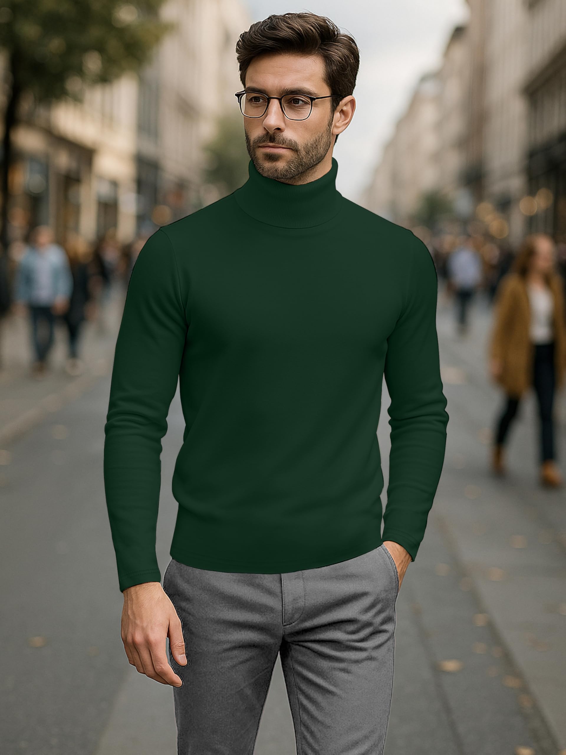 Herren Rollkragen Langarmshirt - Winterpullover Pullover für Männer - Bild 7 von 20