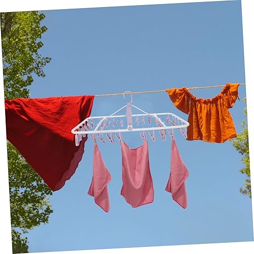 Miniatura 6 de 32 calcetines plegables para colgar calcetines con clip de secado, soporte de armario para lavandería, clip para colgar en la ropa, colgador de