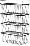 4 Pack Freezer Organizer Bins, Freezer Baskets for Chest Freezer Stackable Deep for Sorting Frozen Meats and Food, Freezer Storage Basket with Foldable Handles