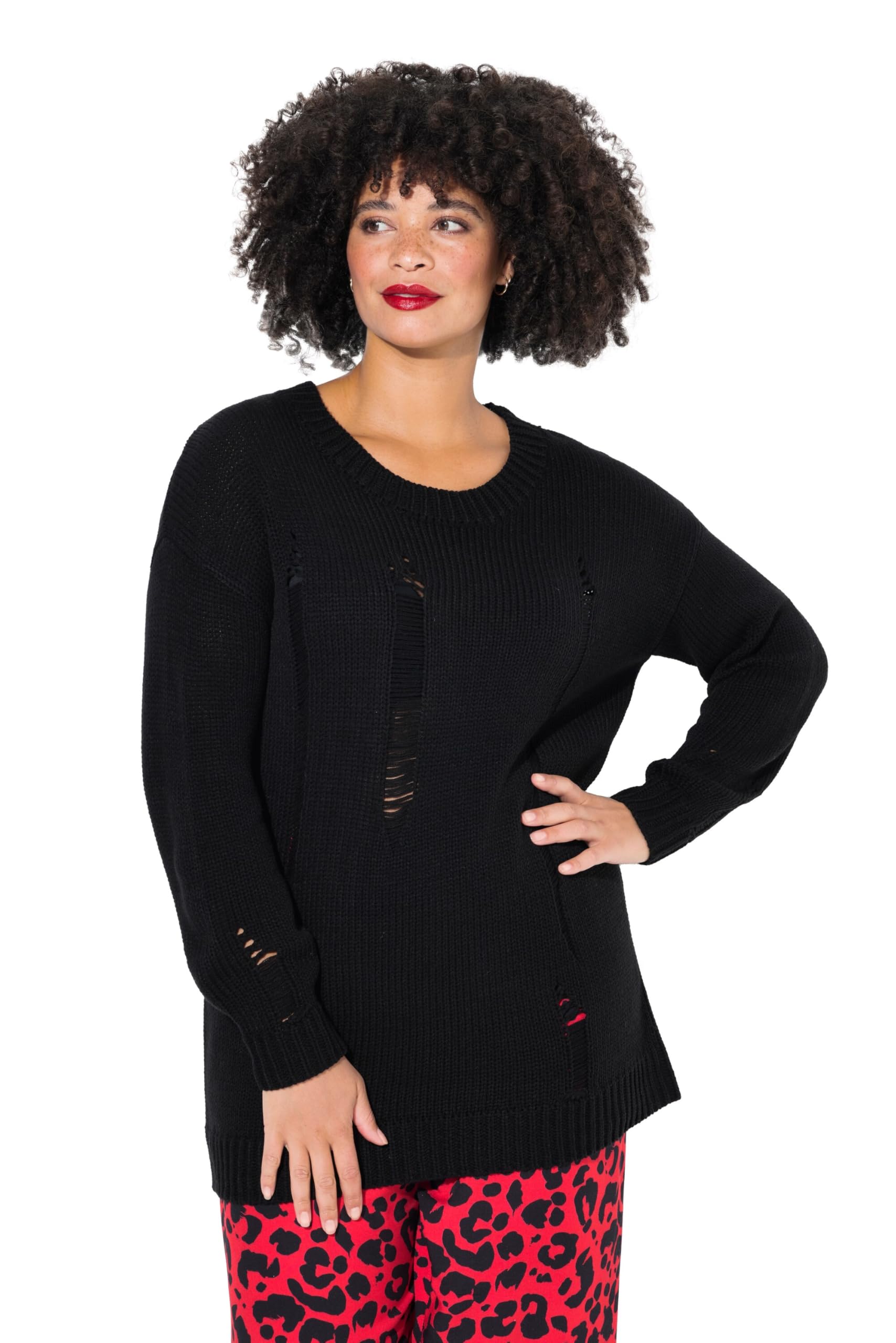 Angel of Style Damen große Größen Übergrößen Plus Size Pullover, Loose Fit, Destroyed-Look 839201