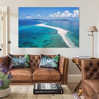 Amazon.co.jp: 絵画 沖縄県 久米島・仲地集落より南を望む夏の雲