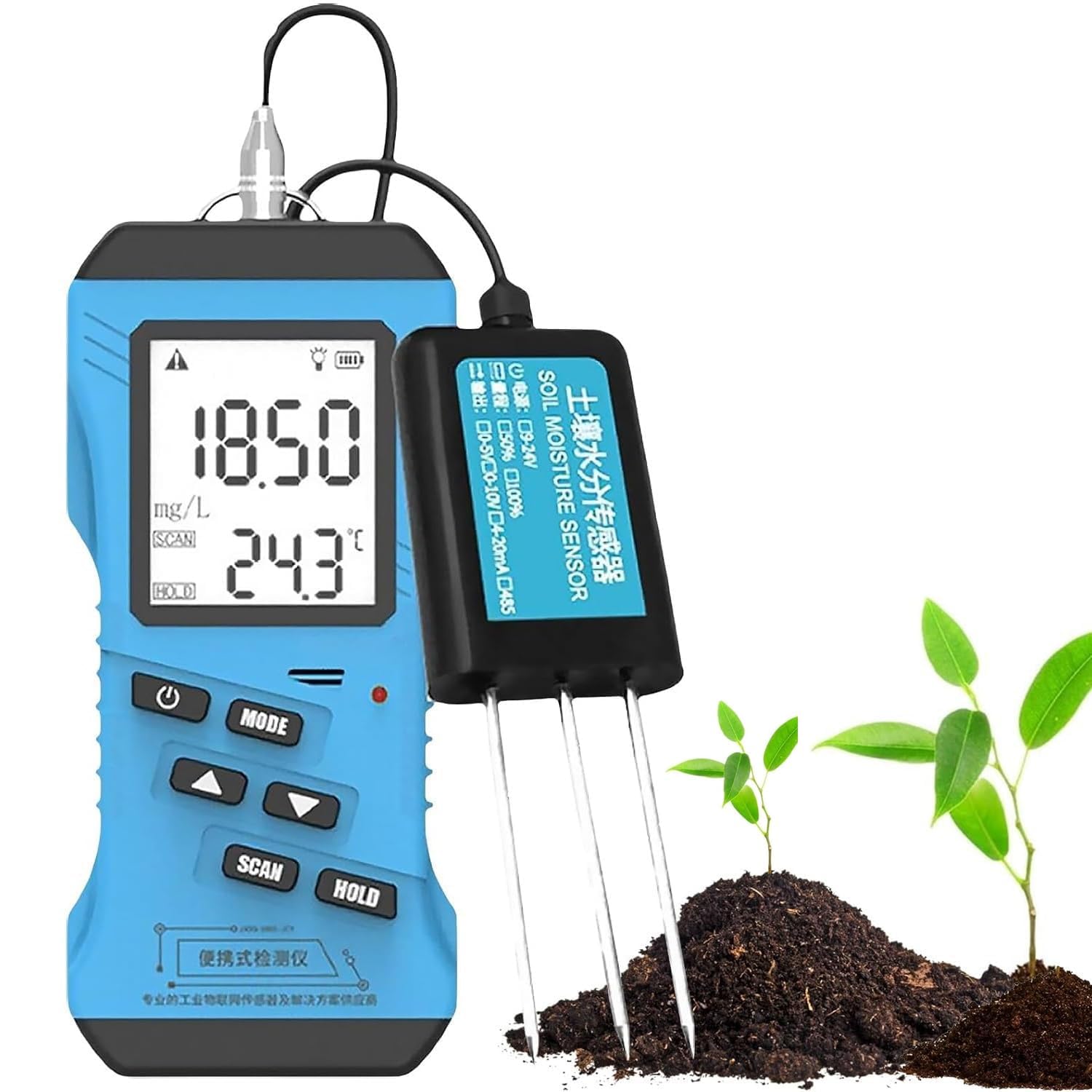 Tester Gleby 7 W 1, Tester Wilgotności Gleby/npk/ph/ec/temperatury I Wilgotności Z Wyświetlaczem Lcd, Cyfrowy Zestaw Do Testowania Gleby Roślinnej, Cyfrowy Test Żyzności Gleby O Wys Moisture detector