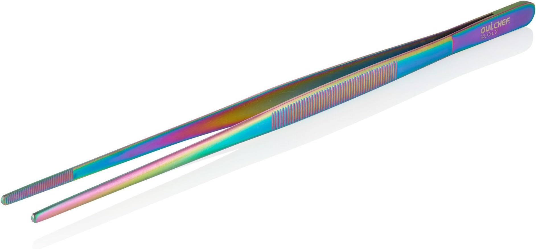 OUI CHEF 30cm/11.81" High Precision Top Quality Straight Chef's Tweezers (Oil Slick)