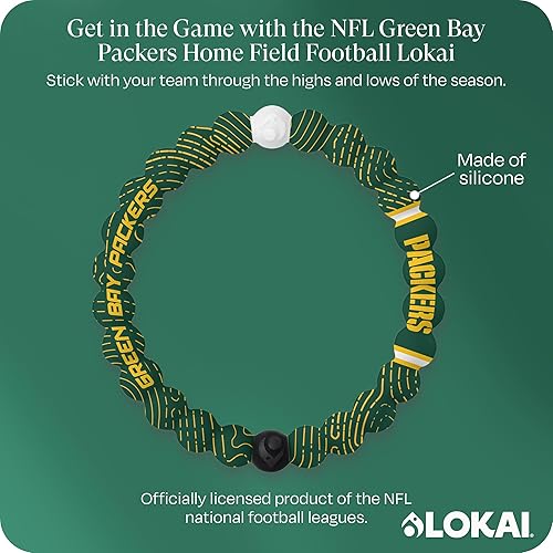 Miniatura 254 de Lokai NFL Football Collection - Pulseras de cuentas para hombres y mujeres, joyería de silicona, pulsera de moda para un ajuste cómodo