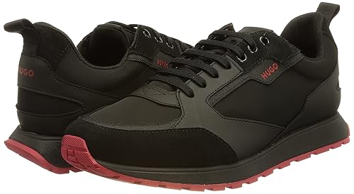 Vista 5 de Hugo Icelin Runn - Tenis de inspiración retro para hombre con gamuza y malla, Negro1