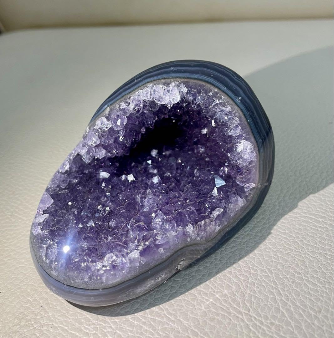 アメジスト マネーボックス 057 笑口ドーム クラスター ジオード 晶洞