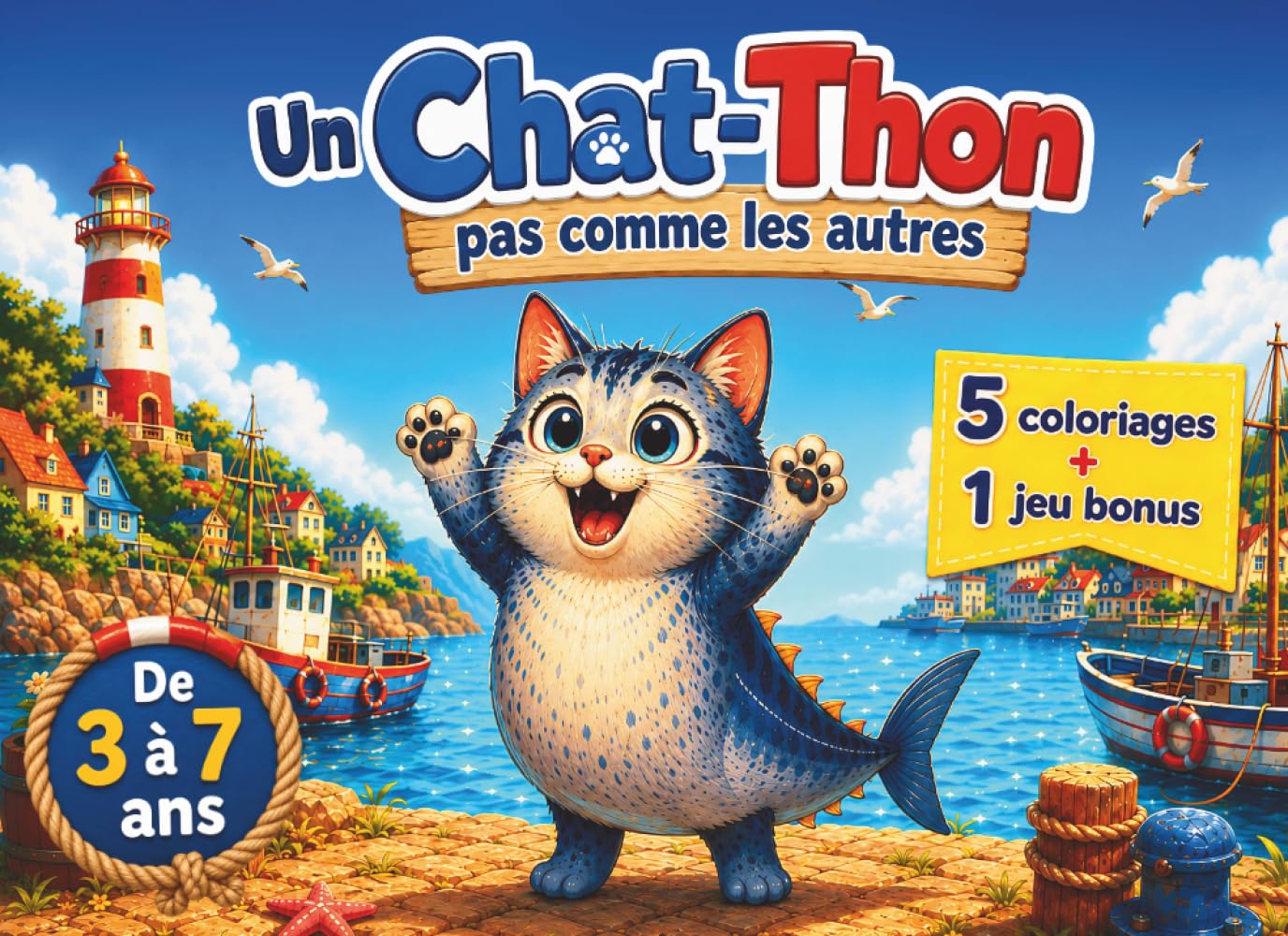 Un Chat-Thon pas comme les Autres: Un Livre Jeunesse Illustré, Drôle et Tendre sur l’Acceptation de Soi et la Différence, pour Aider les Enfants de 3 ... avec en Bonus 5 Coloriages et 1 Jeu