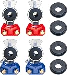 KOOTANS 1 Pair Service Emergency Gladhands with Valve Switch Die Cast Aluminum Valve Glad Hands Universal Air Hose Brake Coupling Connector Handshake Kit for Truck Semi Trailer Tractor RVs