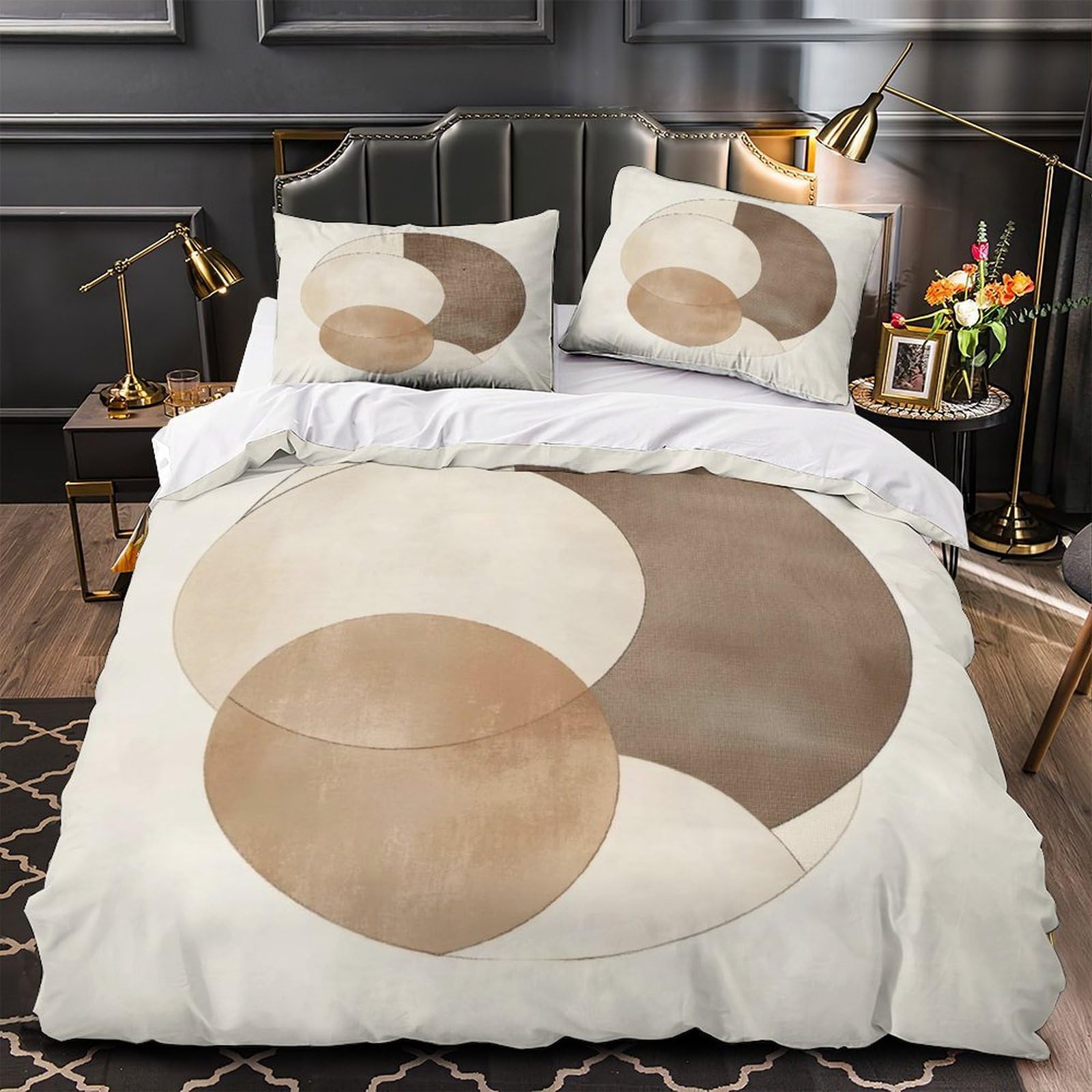 Housse de couette facile à enfiler parure de lit 3D avec fermeture éclair