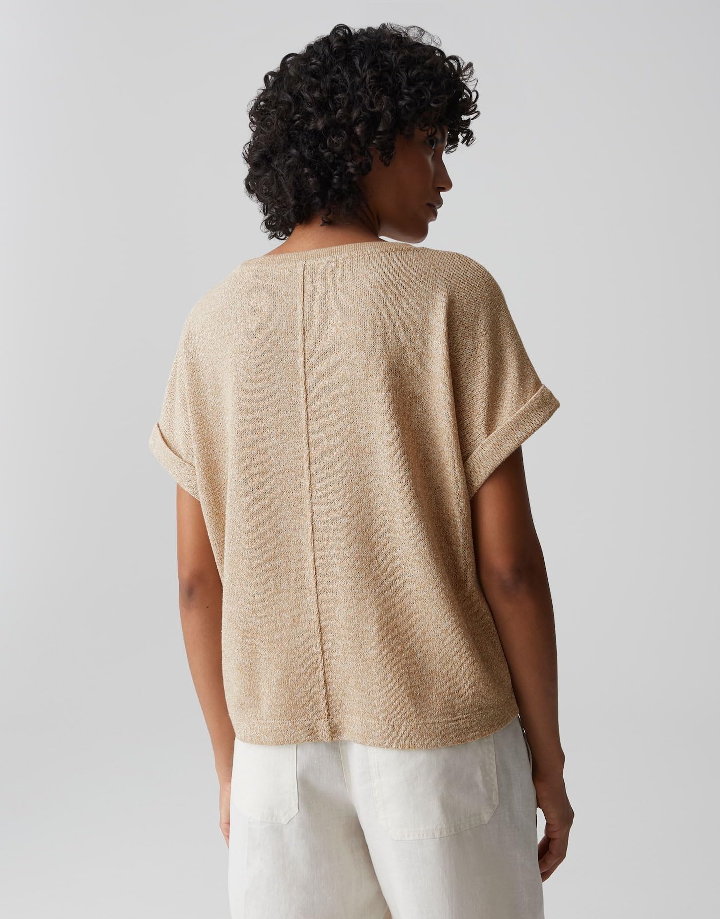 OPUS Damen Kurzarmshirt | Jerseyshirt in Strick Optik Regular Fit