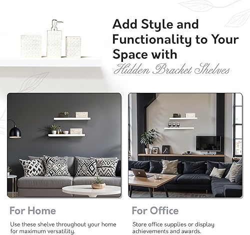 Miniatura 5 de InPlace 9603003E - 2 unidades de 18 pulgadas de ancho x 8 pulgadas de profundidad x 1.50 pulgadas de alto, color blanco