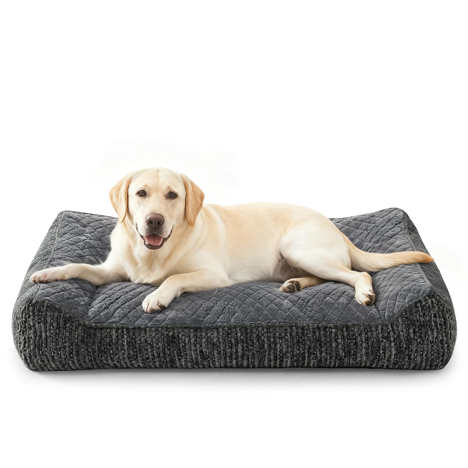 JOEJOY ortopedyczne legowisko dla dużego psa, poduszka dla psa, sofa dla psa, możliwość prania, antypoślizgowe, 97x71x22cm, wykonane z miękkiego sztucznego futra króliczka