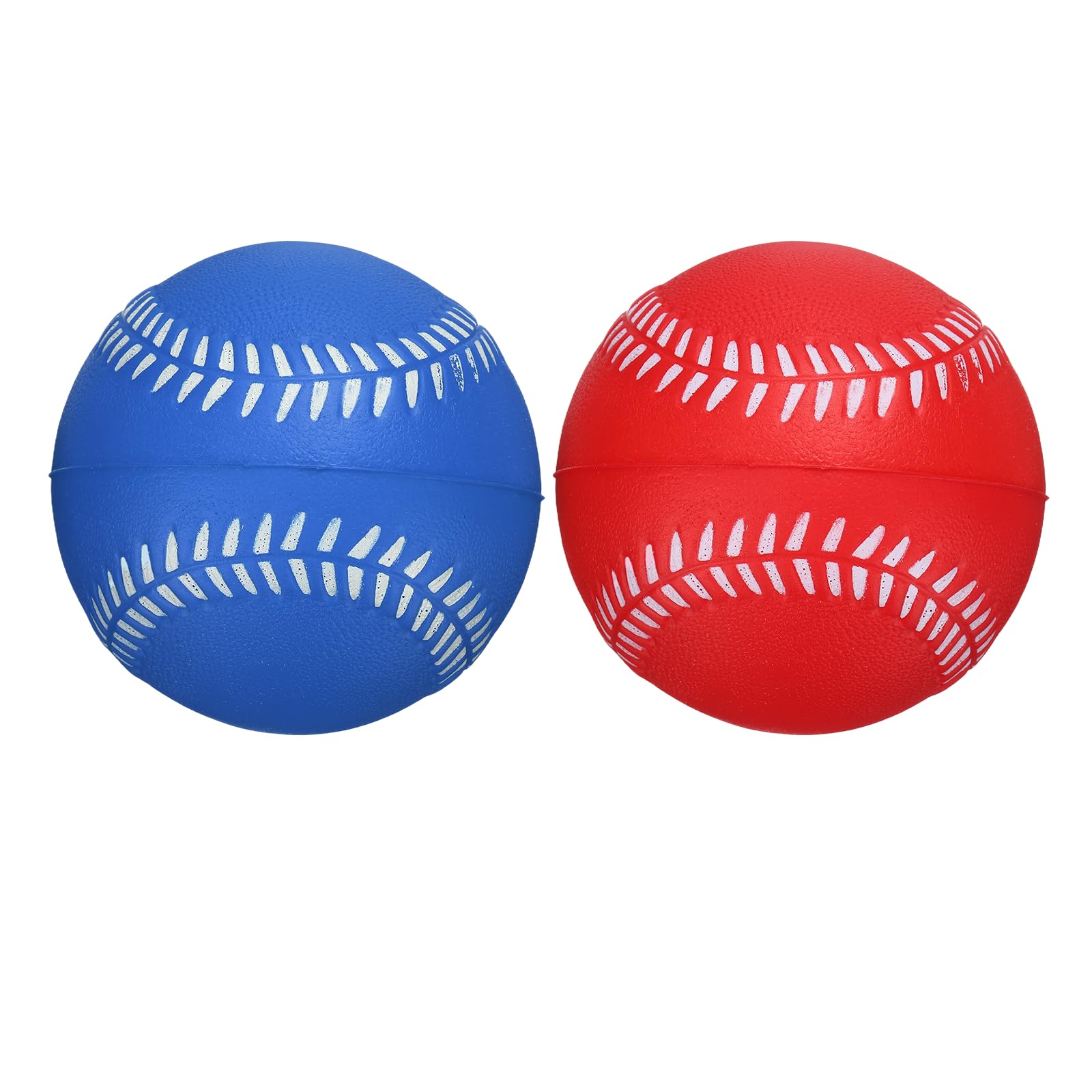 YELARXI Soft Sponge Foam Baseballs, PU Solid Baseballs Training Practice Ball 9" & 2 Pack & Red/Blue-Fitting for (Daily Practice/Fun Sports/Competition)