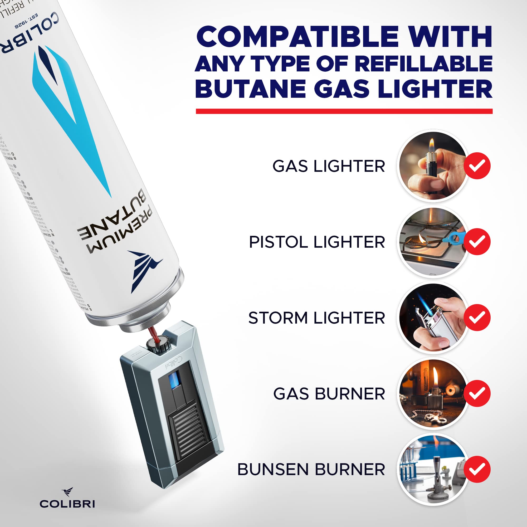 Colibri Botella pequeña Gas Butano de altísima Puro - para recargar encendedores y mecheros (300 ml)
