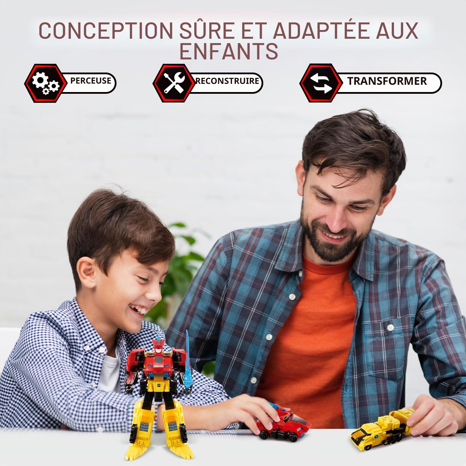 QUANTUM HEROES DINOSTER Robot Transforming 2 en 1 Raptor Tron, 7,48 Pouces, Jouets Transformable pour Enfants, Jouets Transforming Chariot et Robot pour garçons et Filles de 5 6 7 8 9 10 Ans