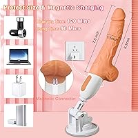 Vista 6 de Máquina sexual de empuje con consolador realista para mujeres con 10 modos de vibración y empuje para estimulación del punto G, clítoris y anal