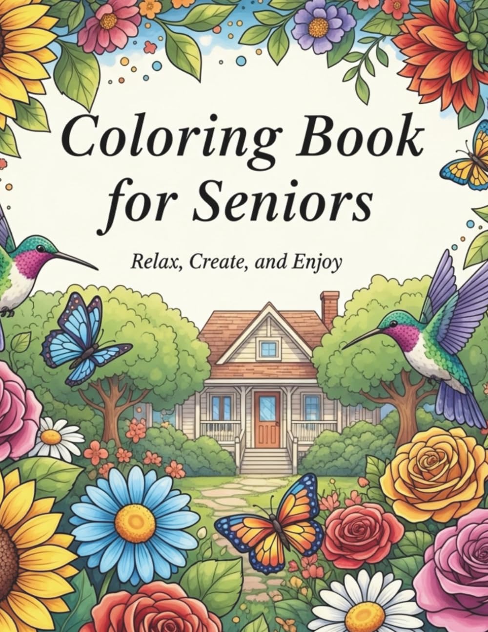 Cozy Nostalgia Coloring Book for Seniors – Large Print, Easy & Relaxing Vintage Scenes, Fun Coloring for Adults, Relaxation & Stress Relief: Large ... Coloring for Seniors & Adults