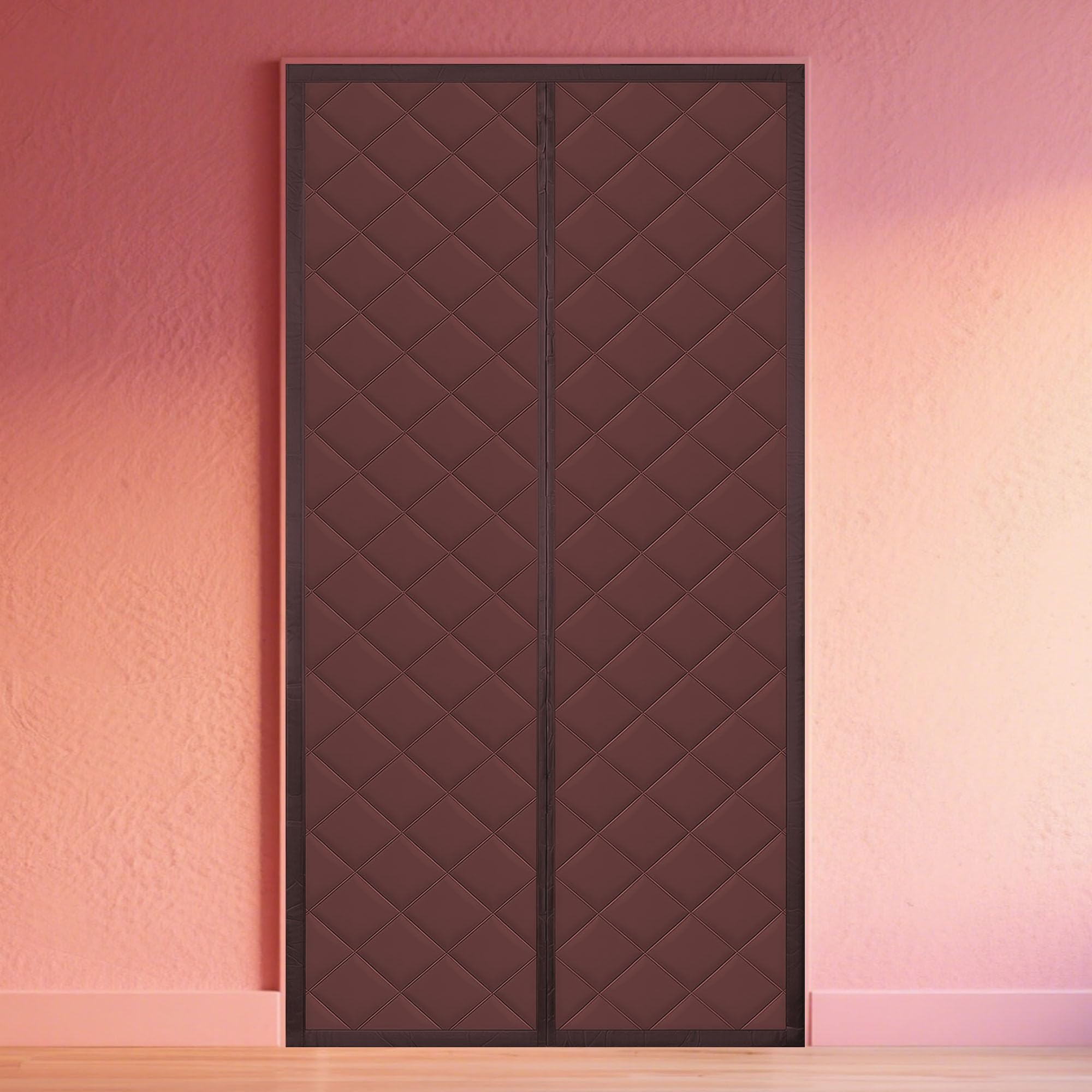 Tenda Termica Isolante 81 x 275 cm Isolata Termica, Antivento e a Risparmio Energetico Tenda Isolante Porte Invernali per Interni Esterni, marrone