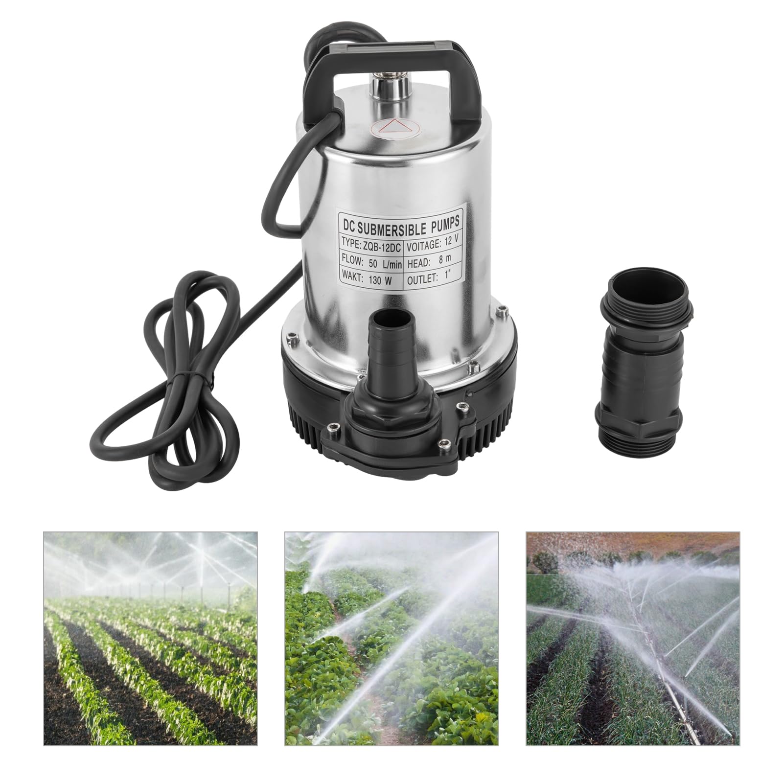 160W 3000L/H Wasserpumpe Tauchpumpe,Geräuscharm Wasser-Tauchpumpe Gartenpumpe mit 3 Wasserauslässe für Gärten,Aquarium,Teich,Reservoirs,Brunnen