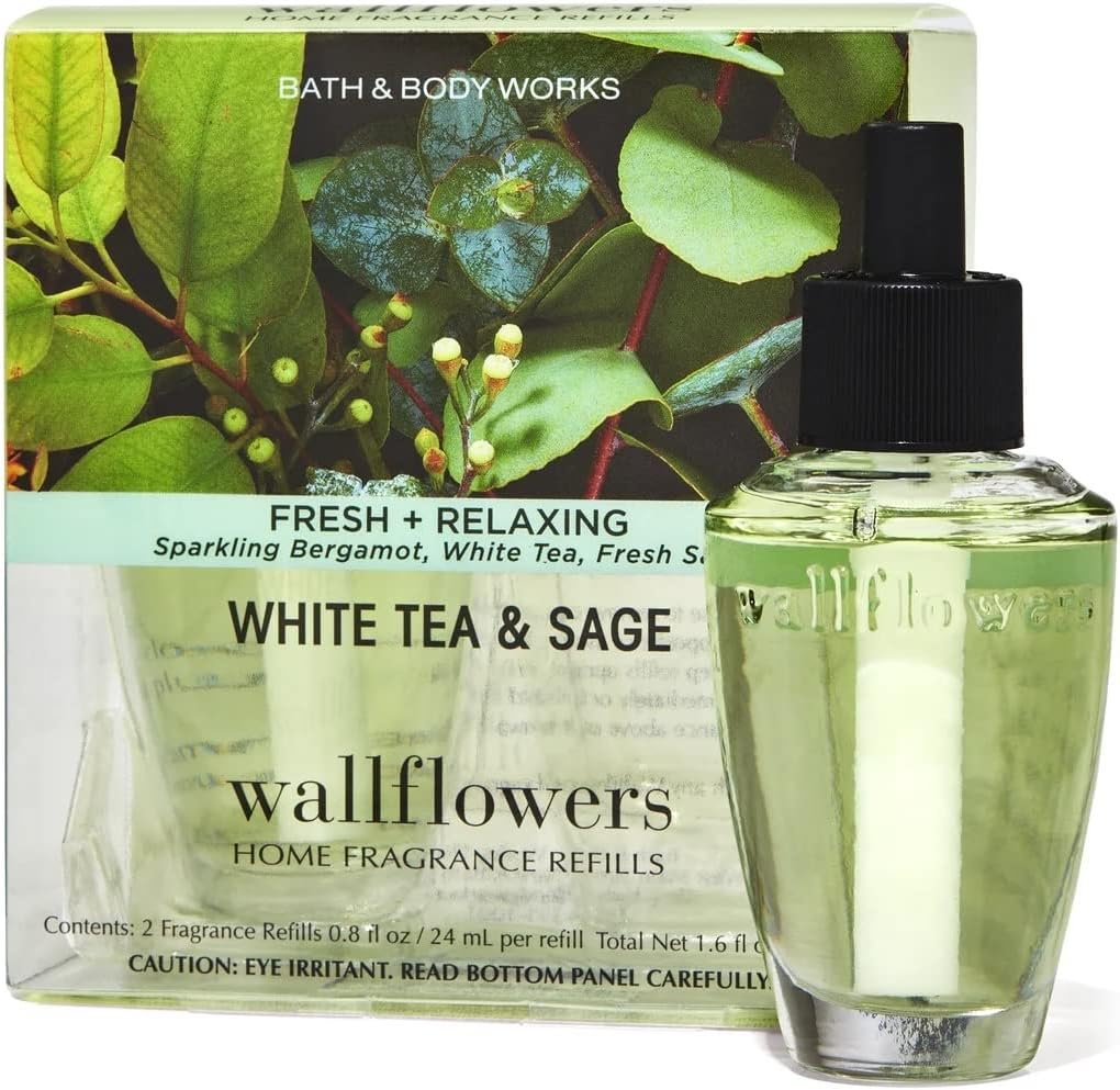 Bath Body Works Fragrance Refill Bulb 2 Pack White Tea & Sage