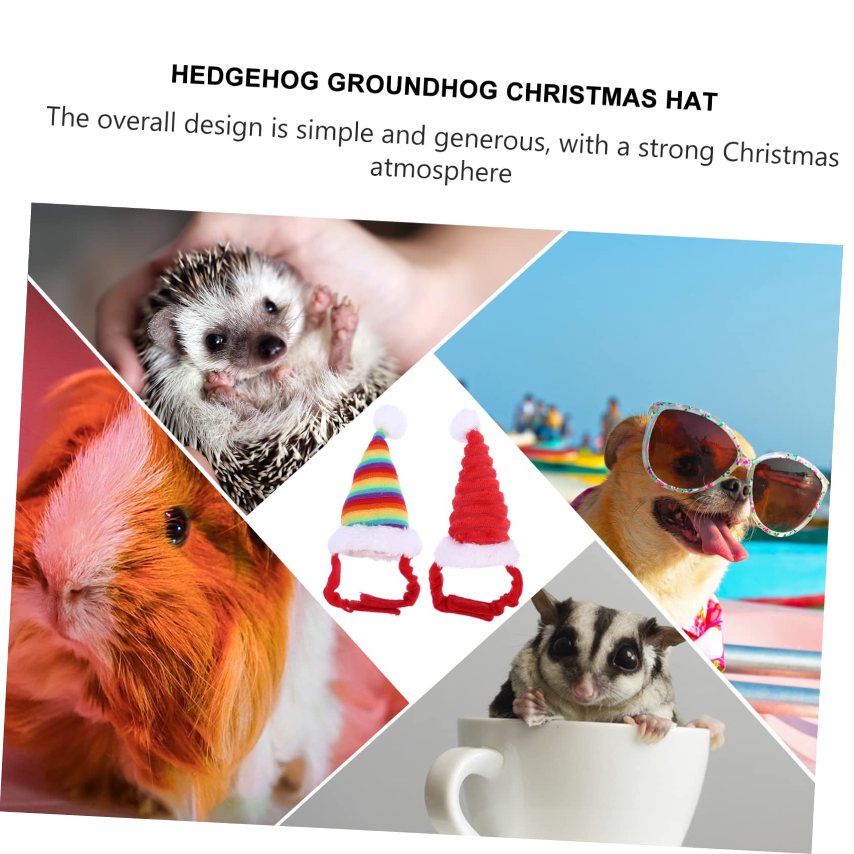 SUPVOX 2pièces Chapeau de Noël Décoratif pour Hamster et Cochon Chapeaux pour Lapin Accessoire de Fête