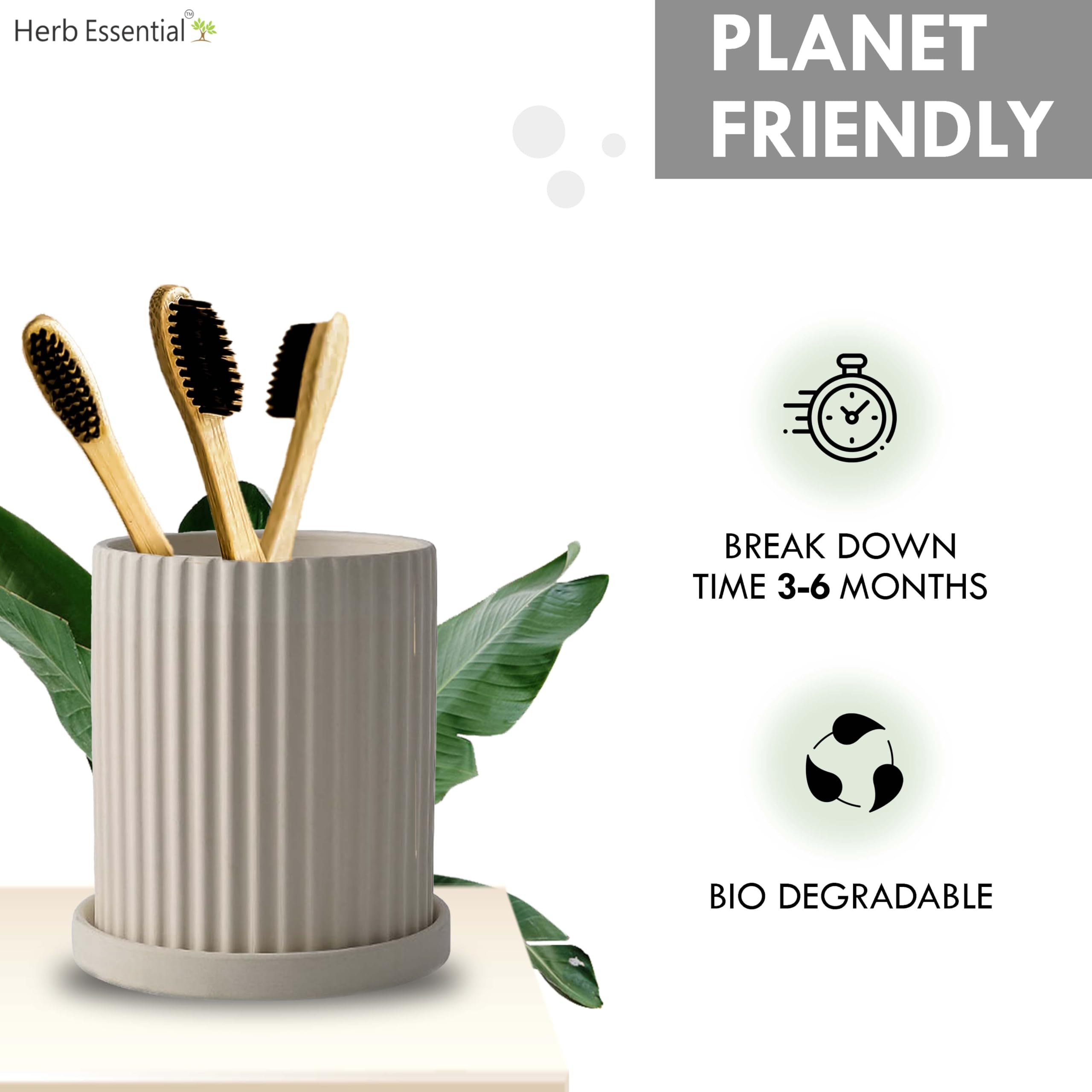Herb Essential 2 BambooToothbrush & 2 Pure Copper Tongue Cleaner, Combo Pack | Bamboo Toothbrush with Pure Copper Tongue Cleaner |Ultra-Soft Charcoal activated Bristles - Image 4 thumbnail