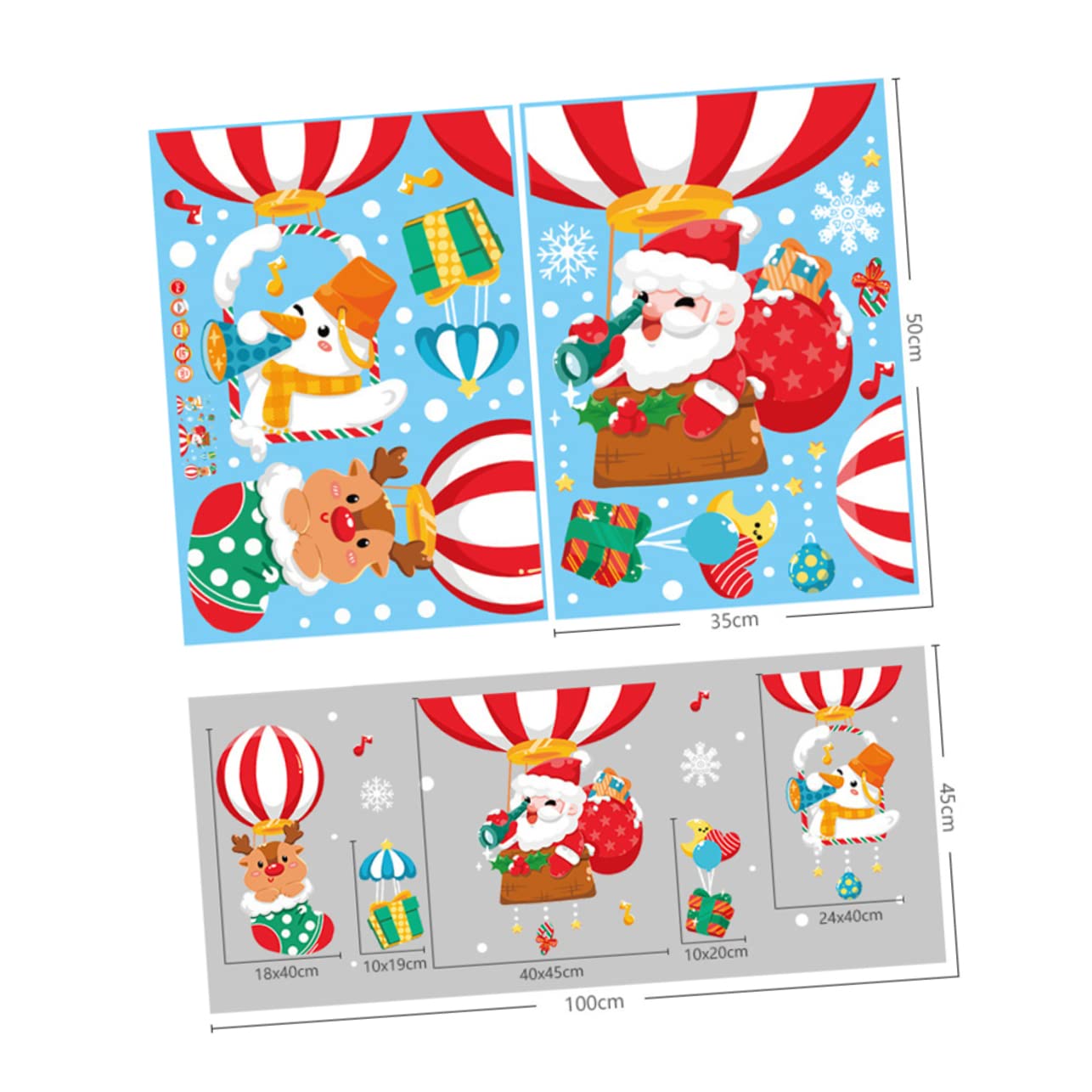 Zerodeko 3 Ensembles Autocollant Christmas Decoration Noel Stickers Mural Adhésif Mural Decoration De Noel Décoration De Noel Decor De Noel Décor Noel Fenêtre Noël Pvc 2 Pièces * 3