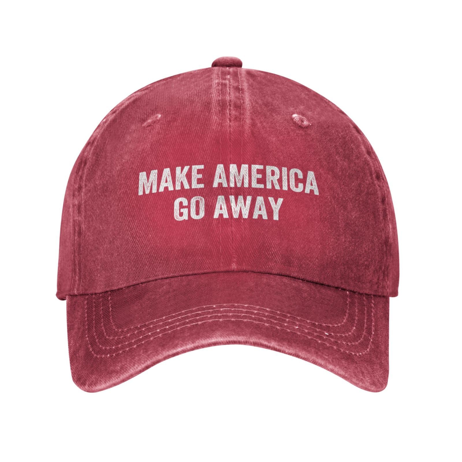 NLWQEKV Make America Go Away Hats for Men's Greenlanders Greenland Baseball Hats Make America Go Away Cap Red