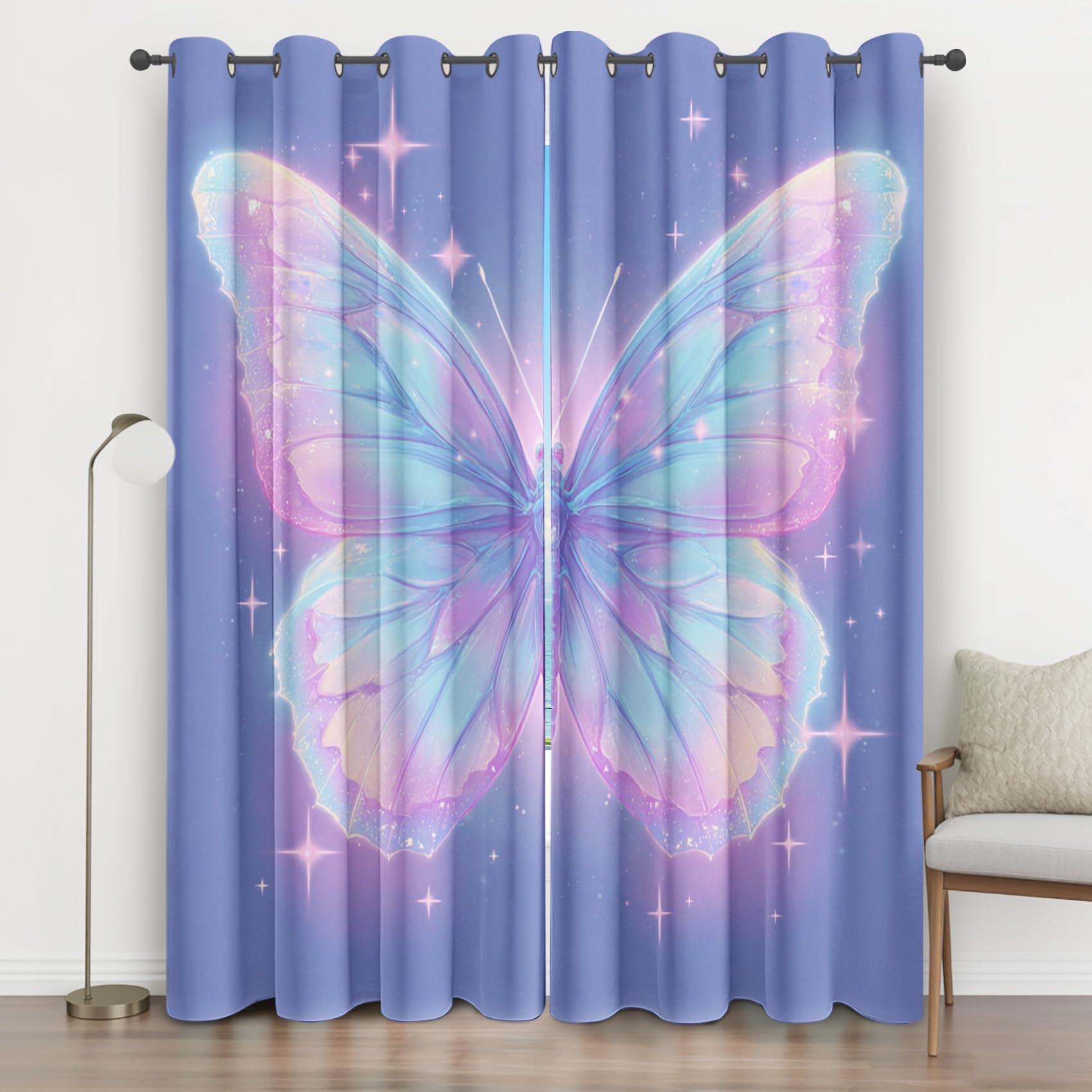 Rideaux thermiques isolants papillon pour obscurité totale salon