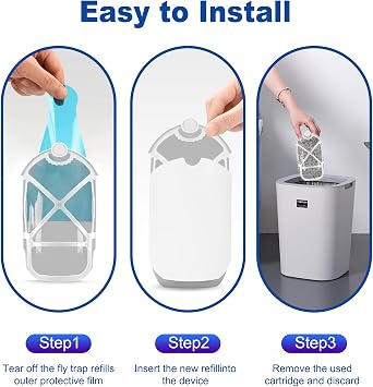4 Pack Refill Cartridges, 2026 Upgraded Flying Insect Trap Refills Compatible with Flying Insect Trap Indoor Light M364 M364A Fully Compatible Size,Fly Catcher Trap (4 Refill Cartridges)