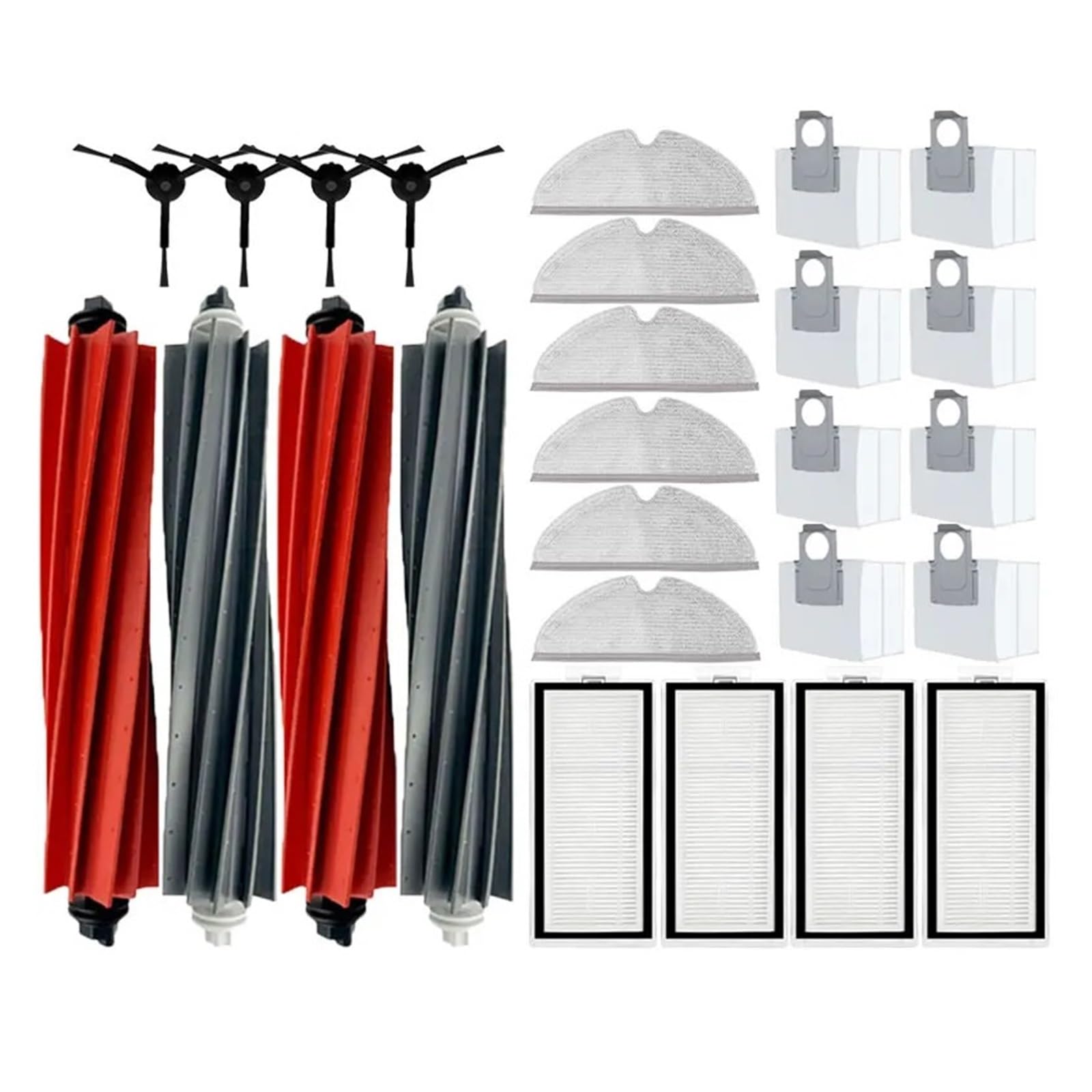 Bolsa For Polvo De Fregona con Filtro Hepa De Cepillo Lateral Principal, Compatible con Roborock Q8 MAX, Q8 MAX+, Q5 Pro, Q5 Pro+, Accesorios De Piezas De Repuesto(28PCS.)