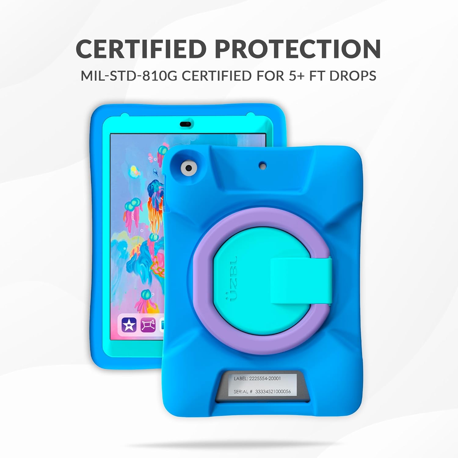 UZBL Cushy Kids Case for 2025 iPad 11th Gen A16 & 10th Gen 2022 10.9-inch - Built-in Screen Protector and Kickstand (1-Pack)