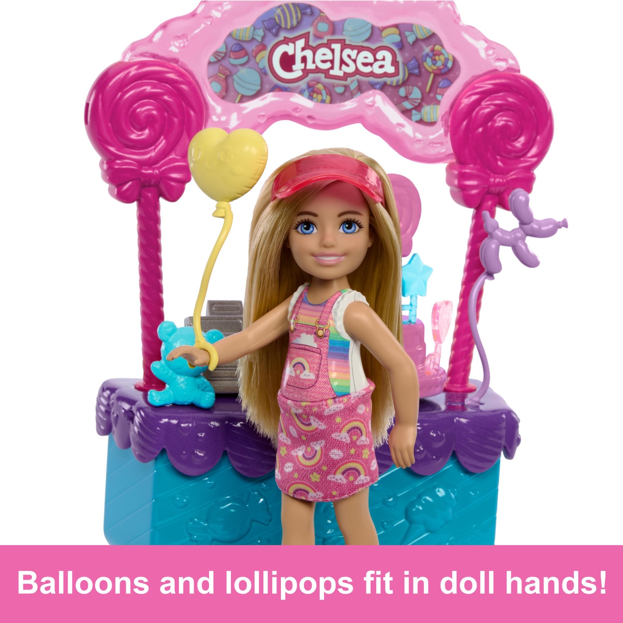 Barbie Chelsea Doll & Lollipop Stand Playset with Accessories, 10-Piece Toy Set from Barbie and Stacie to the Rescue movie, HRM07 - Image 4