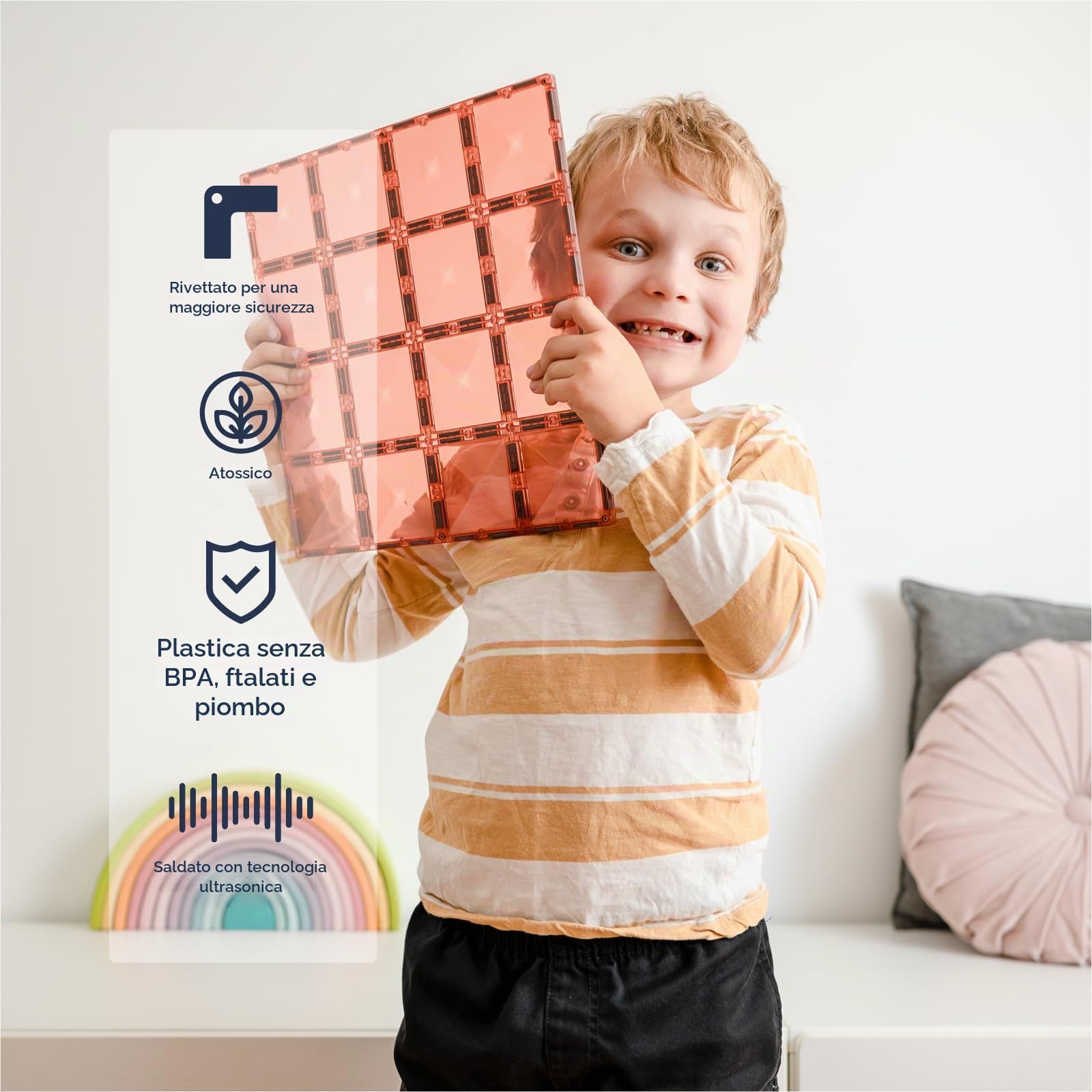 CONNETIX Piastrelle Magnetiche Pastello Pacchetto Piastra di Base, 2 Pezzi