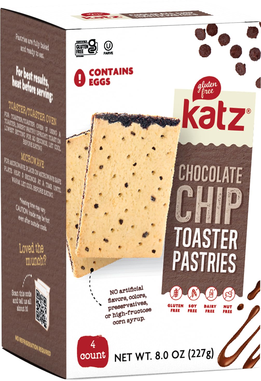 Katz Gluten Free Toaster Pastries. Chocolate Chip. Easy