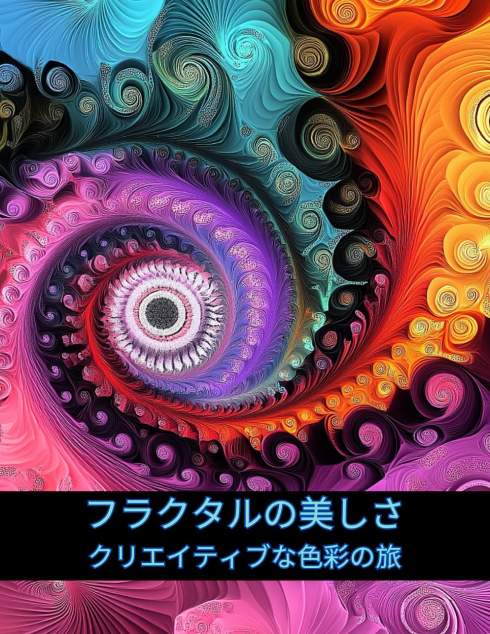 フラクタルの美しさ クリエイティブな色彩の旅: フラクタル模様を使った大人のための塗り絵。リラックスと創造性への道