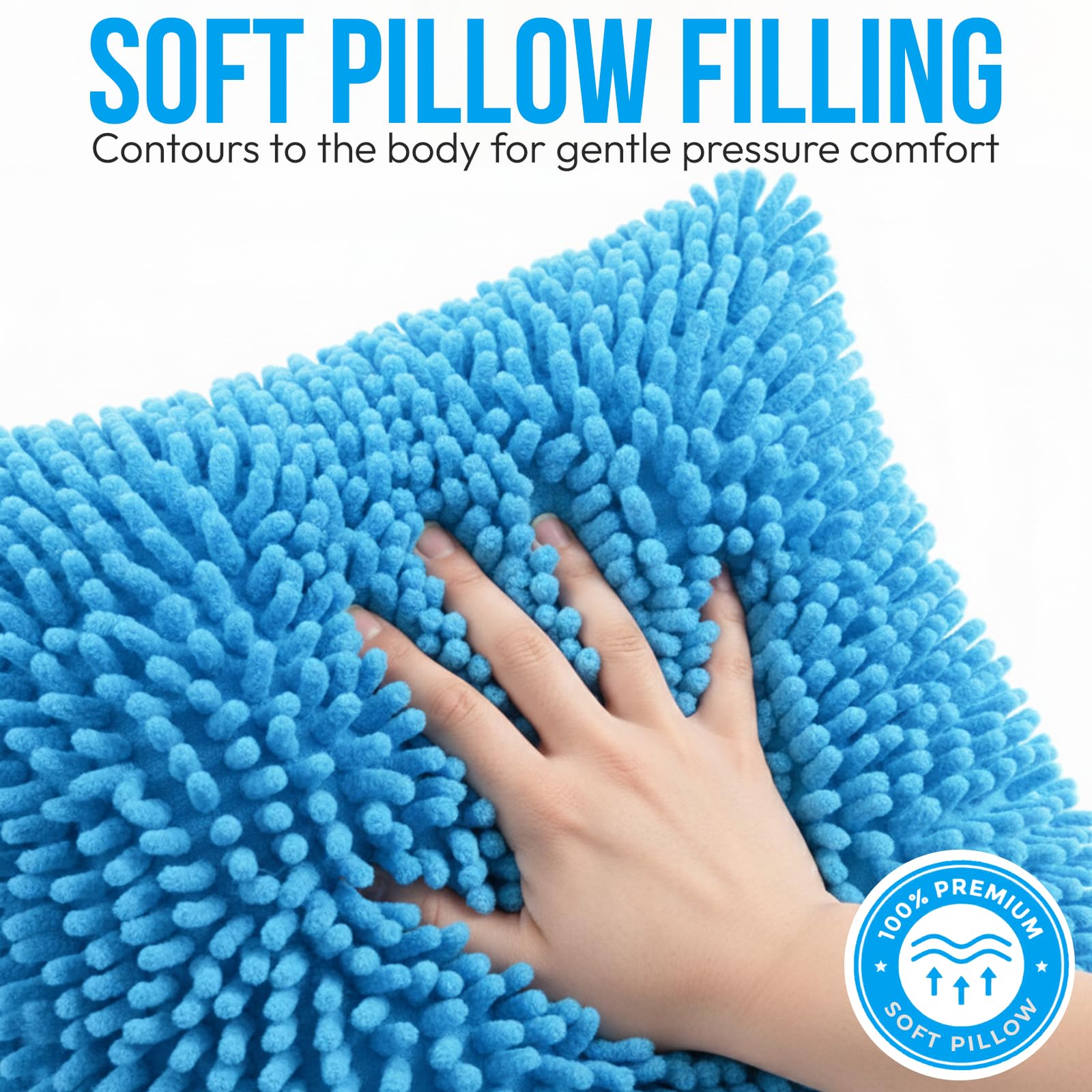 Vibrating Sensory Pillow for Kids, 12 x 12 Calming Minky Sequin Pillow — Amazon image 2