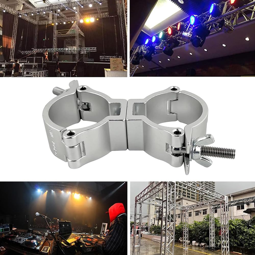 Morsetti per Luci Scena,Morsetto per Traliccio Luci,Truss Clamp Ganci Tralicci Luci,4pcs Double Pince de Tube Pivotant 40-52 mm,Capacità di Carico 200kg per Altoparlanti o Accessori di illuminazione
