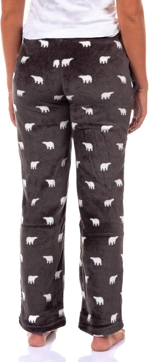 Coca-Cola Plush Fleece Lounge Pants Allover Polar Bear Design Adult Sleep Pajama - Image 4