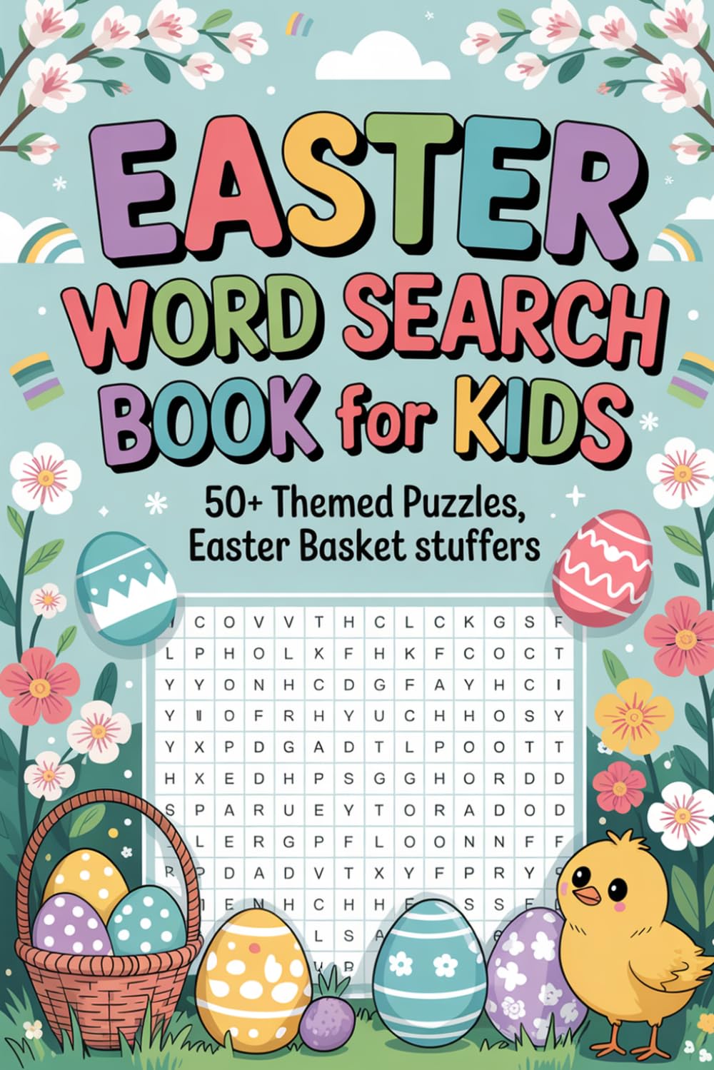 Easter Word Search Book for Kids: 50+ Themed Puzzles, Easter Basket Stuffers: Rejuvenating Activity Companion for Teens