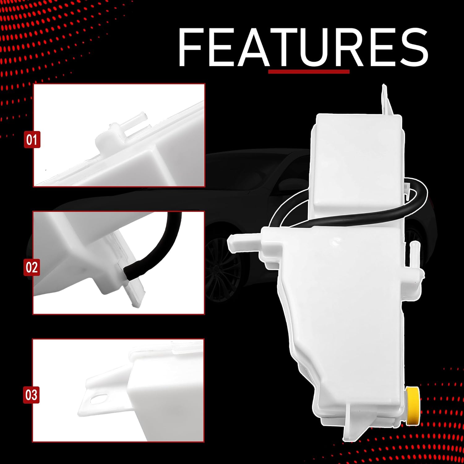 Engine Coolant Reservoir Tank with Cap & Hose Compatible with 2009-2012 Nissan 370Z 2007-2013 INFINITI G25 G35 G37 Q40 Q60 V6-Gas Replaces 21710-JK000 Radiator Overflow Expansion Tank