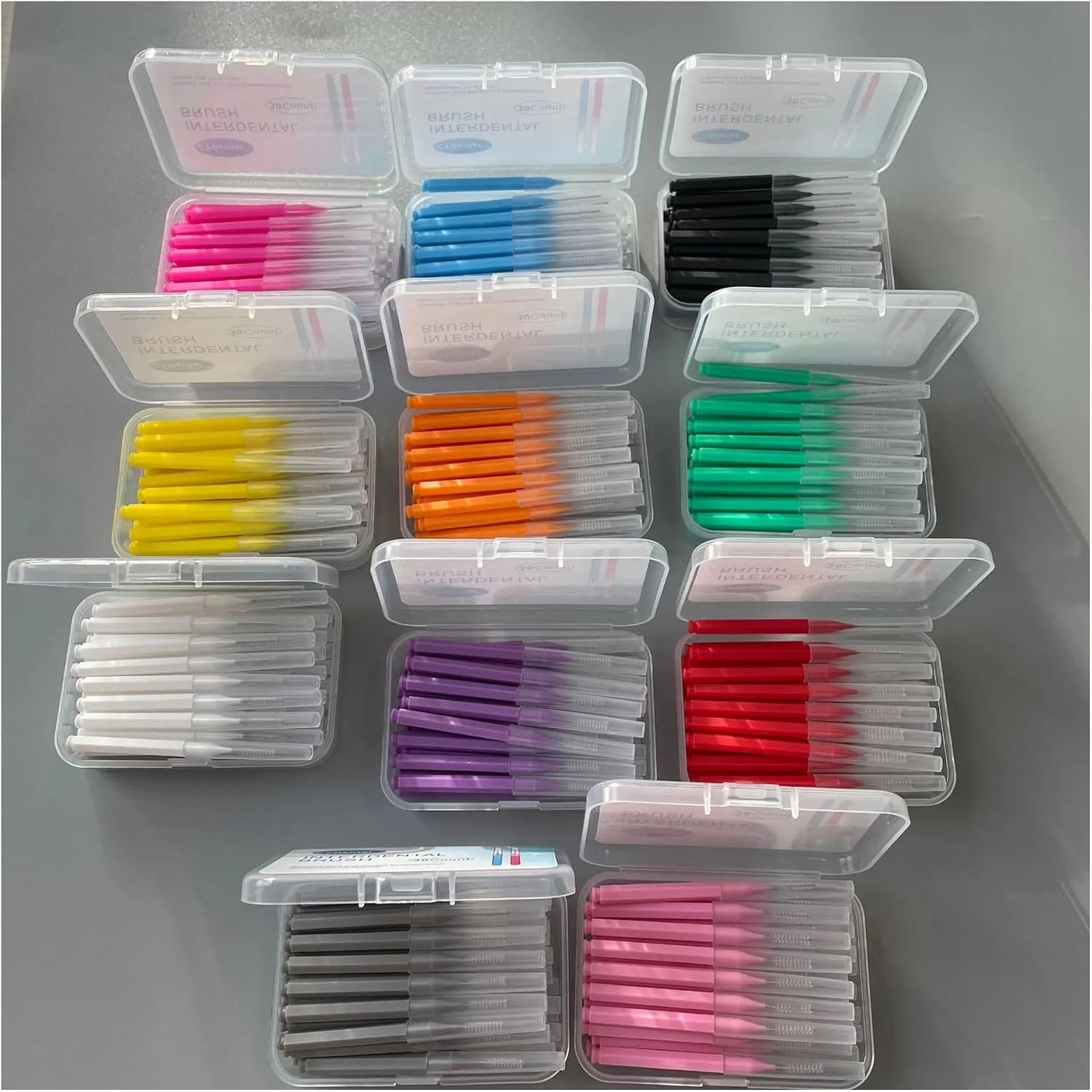 Manual Toothbrush 30Pcs Interdental Care Teeth Whitening Interdental Cleaners Tooth Brush Oral Hygiene Tool Brush(0.6mm Pink 30pcs)