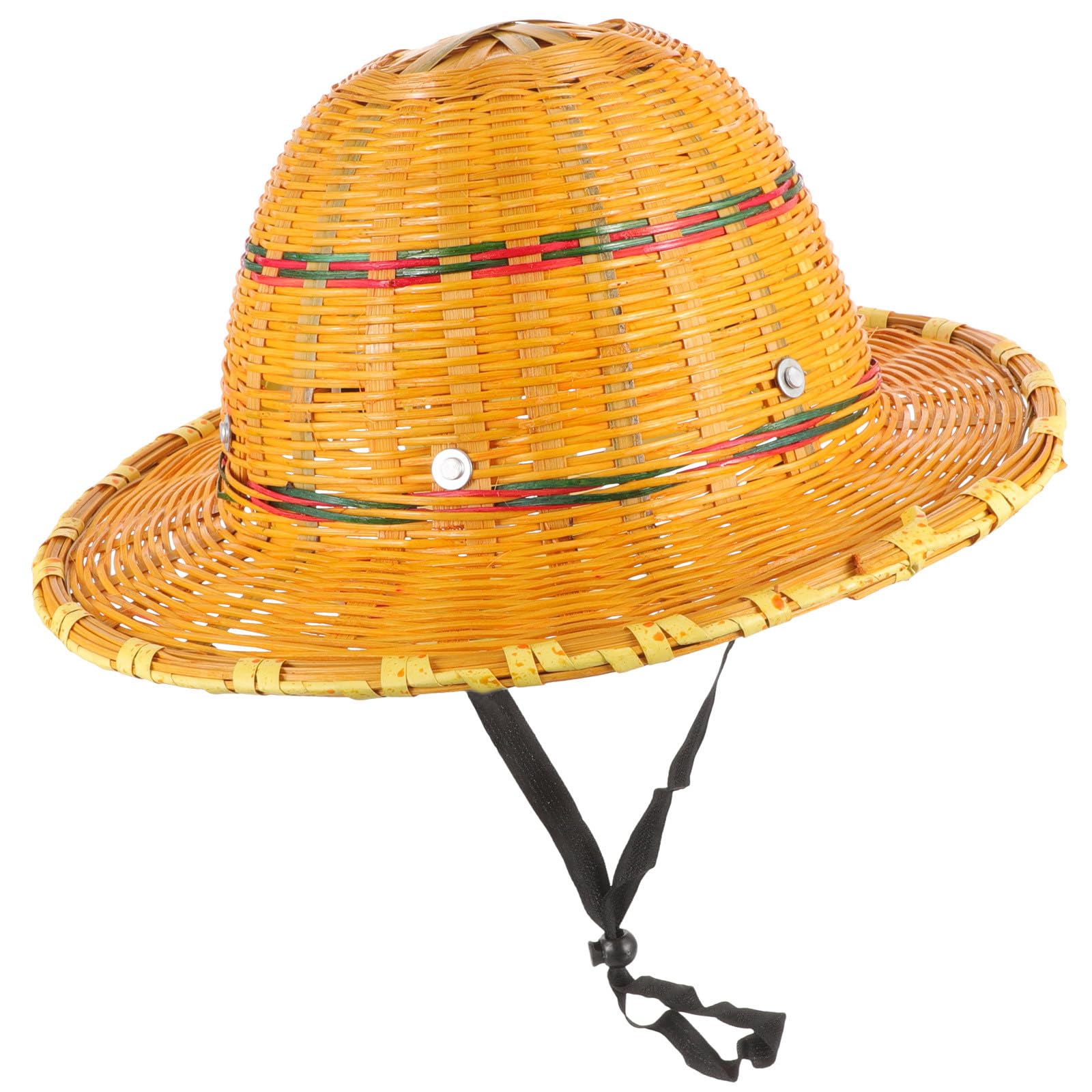 Luxshiny Atmungsaktiver Bambusflecht Schutzhelm mit UV Schutz für Sommer und Baustelle Sicherer Kurzschild Schutzhelm mit Verstellbarem Kinnband und Stahlverstärkung